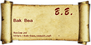 Bak Bea névjegykártya